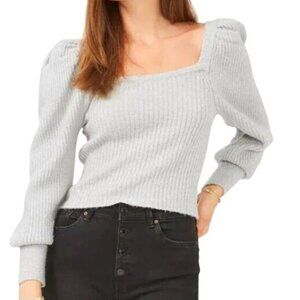 NEW 1.STATE Long Puff Sleeve Square Neck Sparkle Sweater Size XL
